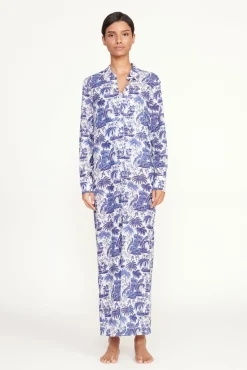 STAUD VITA DRESS BLUE TOILE> Swim|Cover-ups