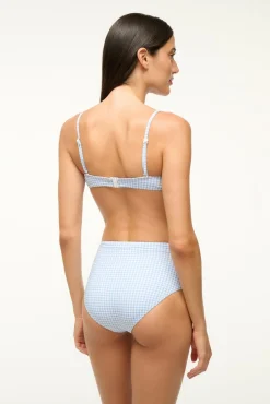 STAUD WAILEA BIKINI BOTTOM SKY MICRO CHECK><noscript><img width=