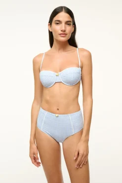 STAUD WAILEA BIKINI BOTTOM SKY MICRO CHECK><noscript><img width=