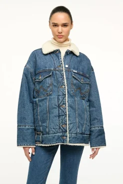 STAUD WRANGLER REVERSIBLE BIGGEST JEAN JACKET INDIGO WASH><noscript><img width=