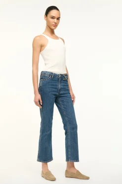 STAUD WRANGLER THE CROPPED BOOT JEAN INDIGO WASH> Denim|Pants & Shorts