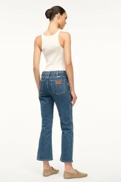 STAUD WRANGLER THE CROPPED BOOT JEAN INDIGO WASH><noscript><img width=