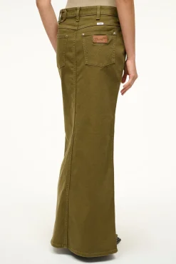 STAUD WRANGLER THE MAXI SKIRT SERGEANT GREEN><noscript><img width=