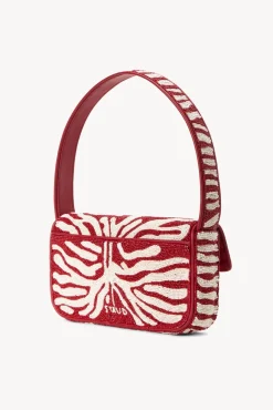 STAUD TOMMY BEADED BAG | SCARLET WHITE><noscript><img width=