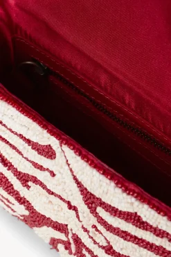 STAUD TOMMY BEADED BAG | SCARLET WHITE><noscript><img width=